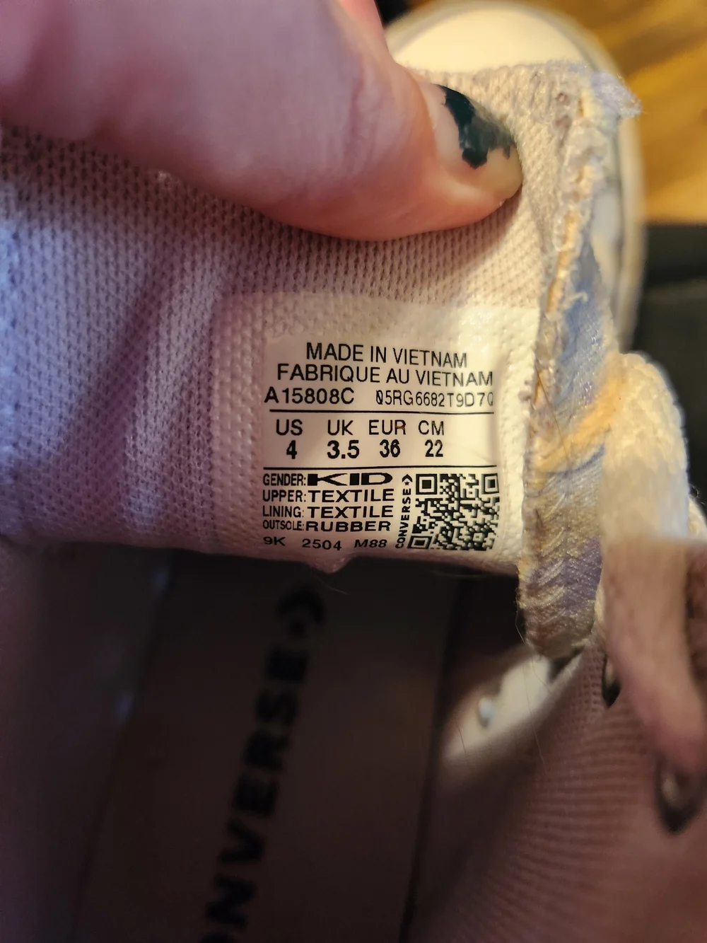 Converse High-Top Sneakers in Beige and Lavender Butterfly Print
